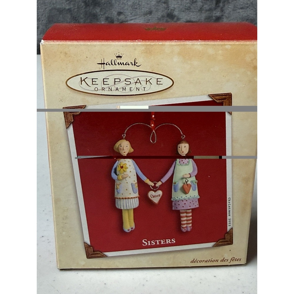 2002 Hallmark Keepsake Sisters Porcelain Ornament QX8686 Hard to Find
